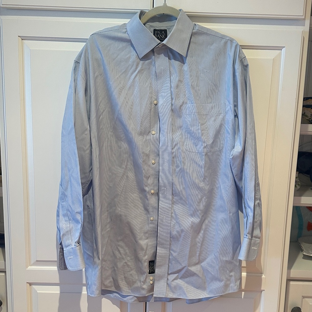 Men's Blue and White Dress Shirt